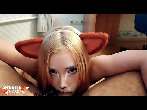 ❤️ キツネがチンポを飲み込み、口の中にザーメンを出す ❤ ファッキング ❌️